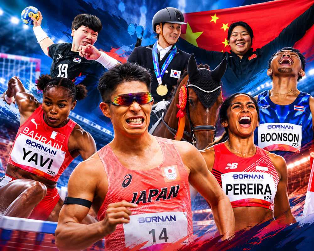 Asian Games 2026 athletes competing as China leads the medal standings on Day 8