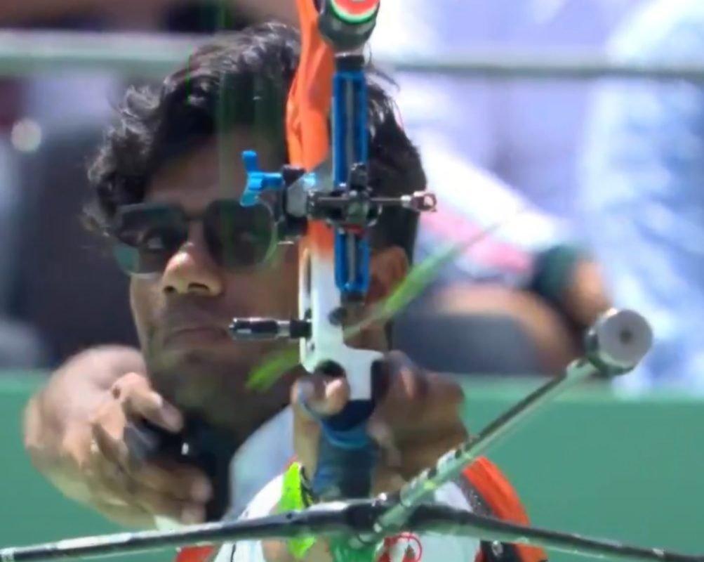 Dhiraj Bommadevara celebrates after winning historic gold at the Archery World Cup Final in Saltillo, Mexico