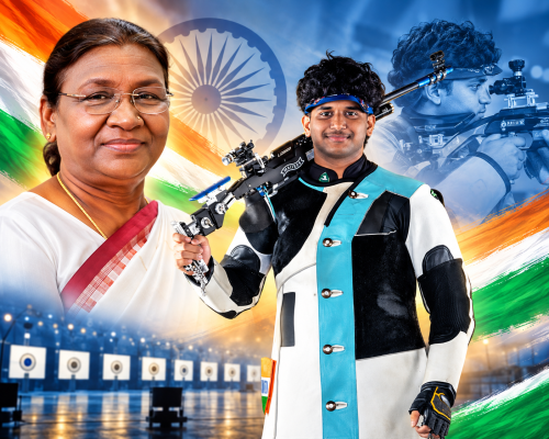 President Murmu Congratulates Rudrankksh Patil on Bronze