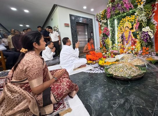 Suvendu Adhikari Attends Vishwakarma Puja at Nabanna