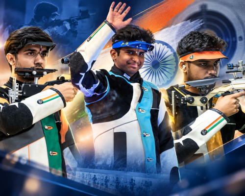 India’s Shooting Trio Wins Silver in Men’s 10m Air Rifle Team Competition