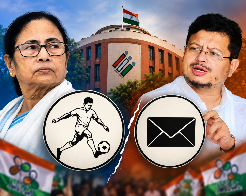Election Commission allots Football Player symbol to Mamata Banerjee faction and Envelope symbol to Arup Roy faction