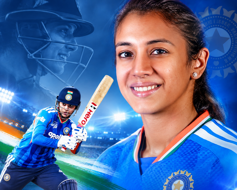 Smriti Mandhana batting for India during the Women’s Asian Games 2026 cricket campaign in Japan.