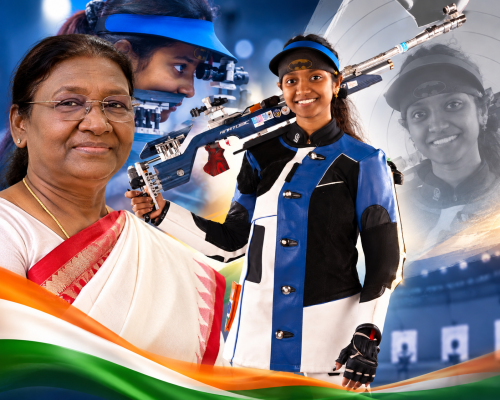 President Droupadi Murmu Lauds Elavenil Valarivan’s Silver Medal Winning Performance