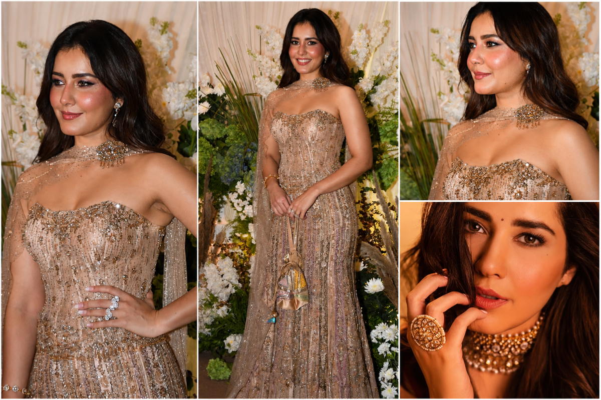 Raashii Khanna Stuns in a Dazzling Glam Look, Exuding Elegance and Confidence