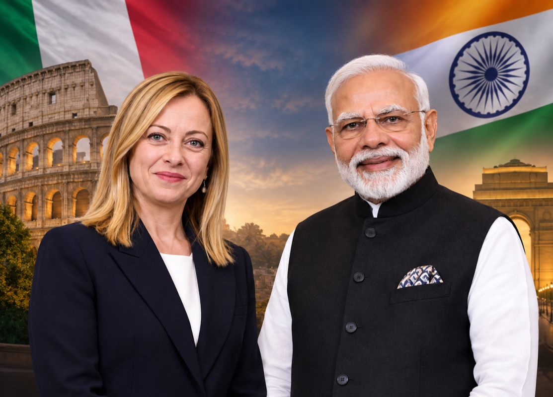 Prime Minister Narendra Modi and Italian Prime Minister Giorgia Meloni