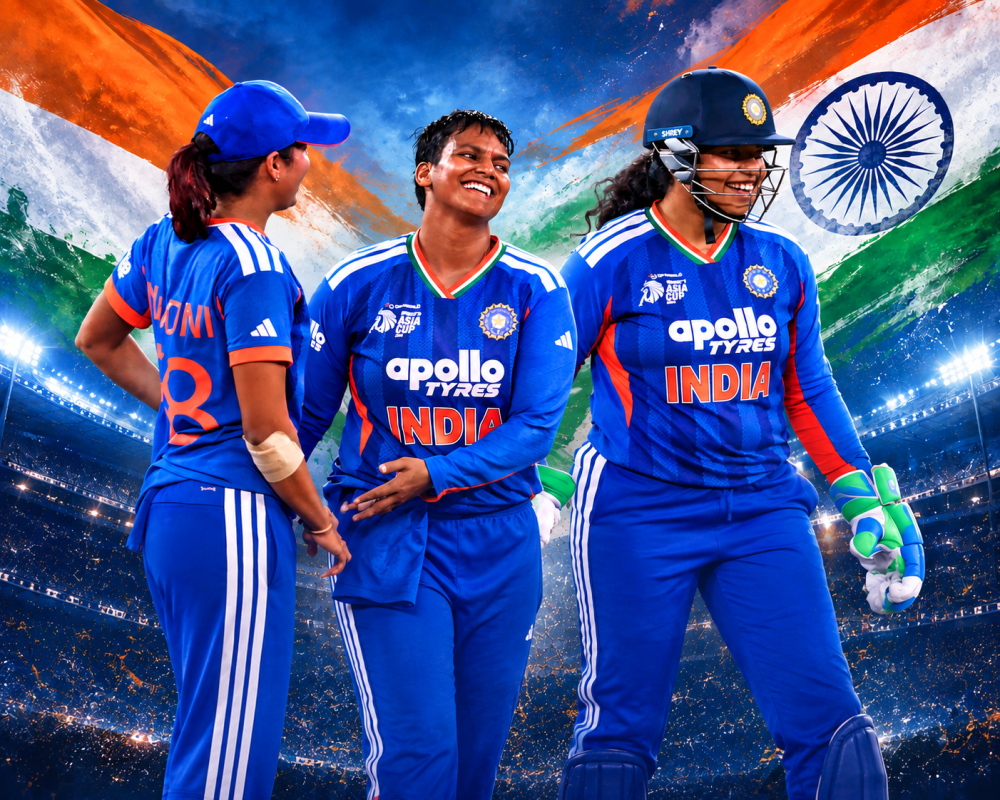 India women's cricket team celebrates winning the Asia Cup after defeating Sri Lanka in Dubai