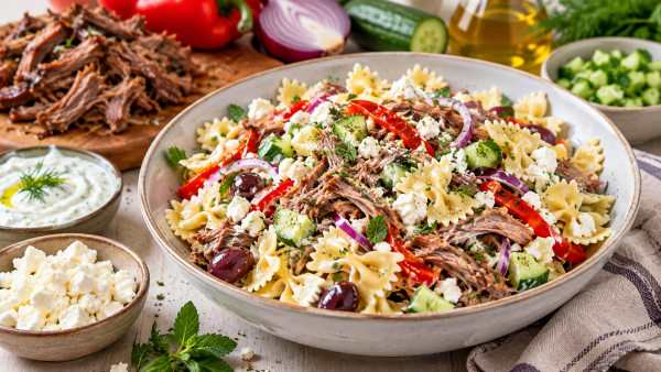 High-Protein Pulled Lamb Pasta Salad for a Balanced Meal