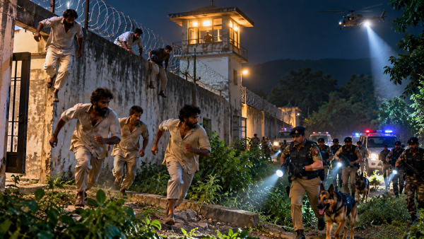 Theni jailbreak: four caught as search continues for 13 inmates