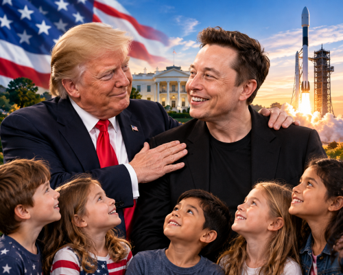 Trump Praises Elon Musk for Stock Gift to US Children