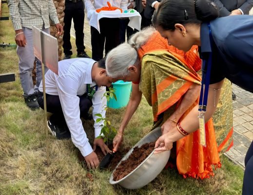 Nirmala Sitharaman Plants Sapling at RBI’s Greenfield Data Centre in Odisha