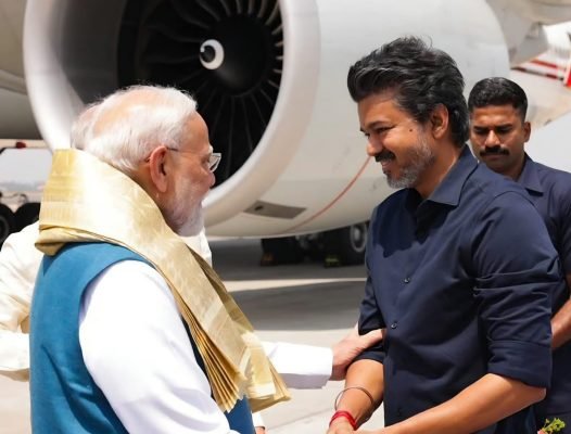 Tamil Nadu CM Vijay Welcomes PM Narendra Modi at Chennai Airport Ahead of Key Infrastructure Launches