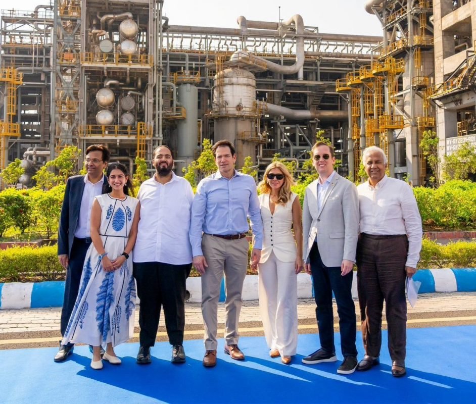 US Secretary of State Marco Rubio during a visit to Reliance Industries Limited's Jamnagar facilities in Gujarat.