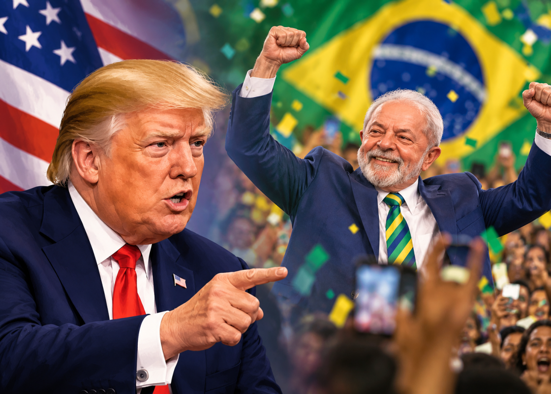 US President Donald Trump commenting on Brazil’s presidential election and his relationship with Brazilian President Luiz Inácio Lula da Silva.