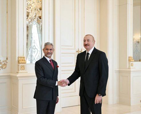 EAM S Jaishankar Meets Azerbaijan President Ilham Aliyev in Baku