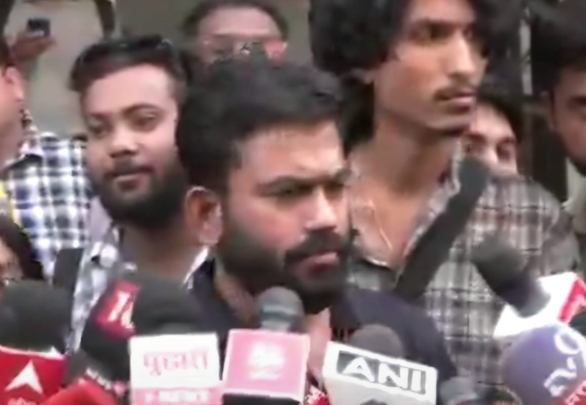 Cockroach Janta Party founder Abhijeet Dipke speaking to the media in Nagpur, Maharashtra.