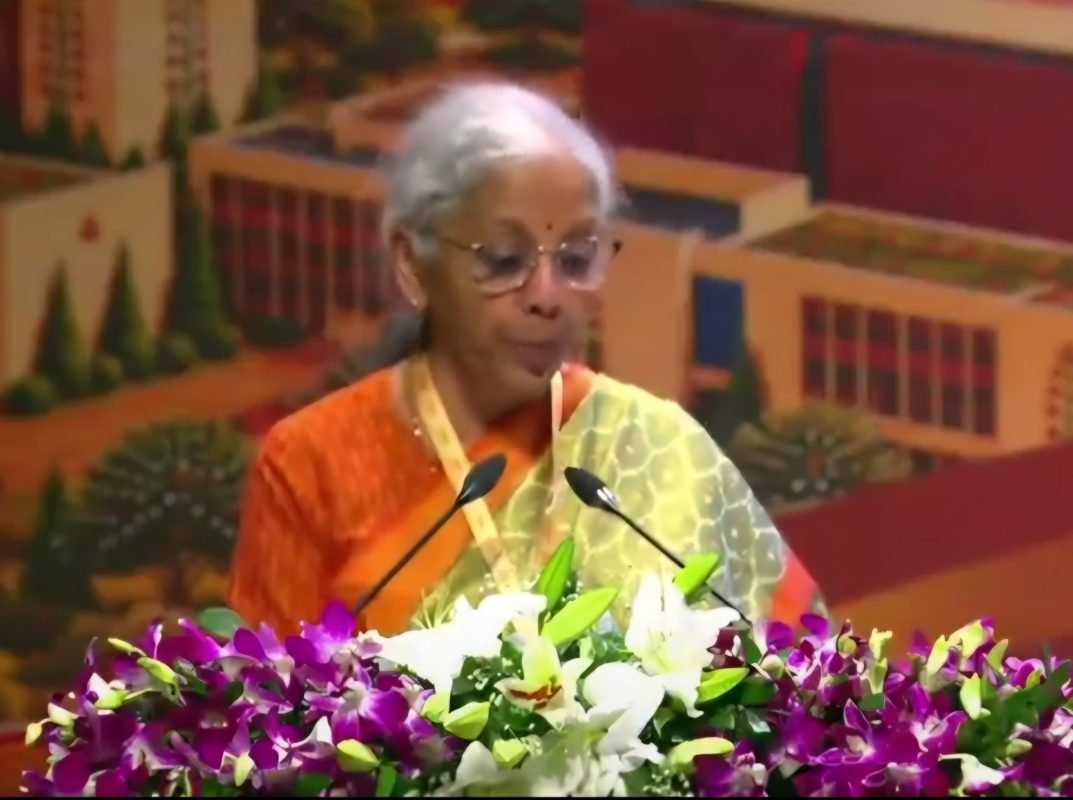 Union Finance Minister Nirmala Sitharaman highlights PM Jan Dhan Yojana, MUDRA loans and financial inclusion initiatives in Khordha, Odisha.