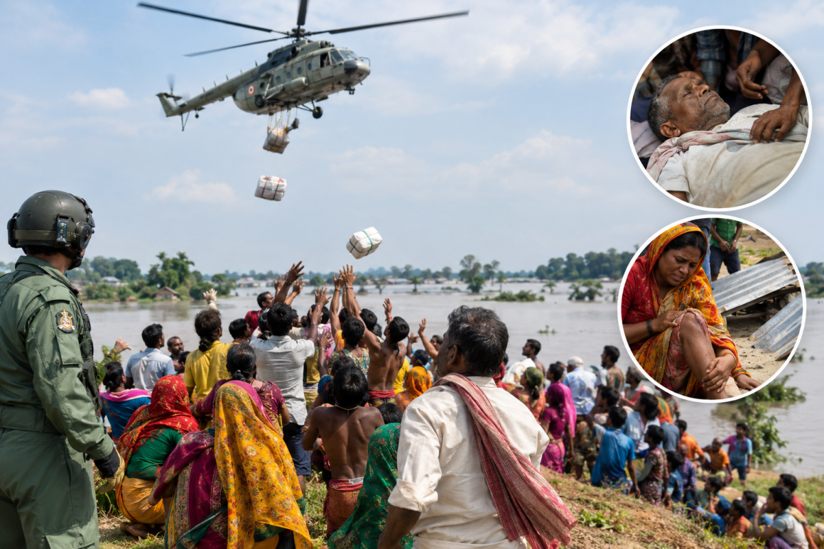 Bihar Flood Relief Operation: Man Dies, Woman Injured in Saran