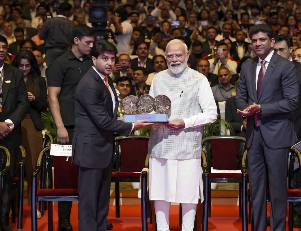 Prime Minister Narendra Modi addresses the India Mobile Congress 2026 and calls for global action against cyber fraud and deepfakes.