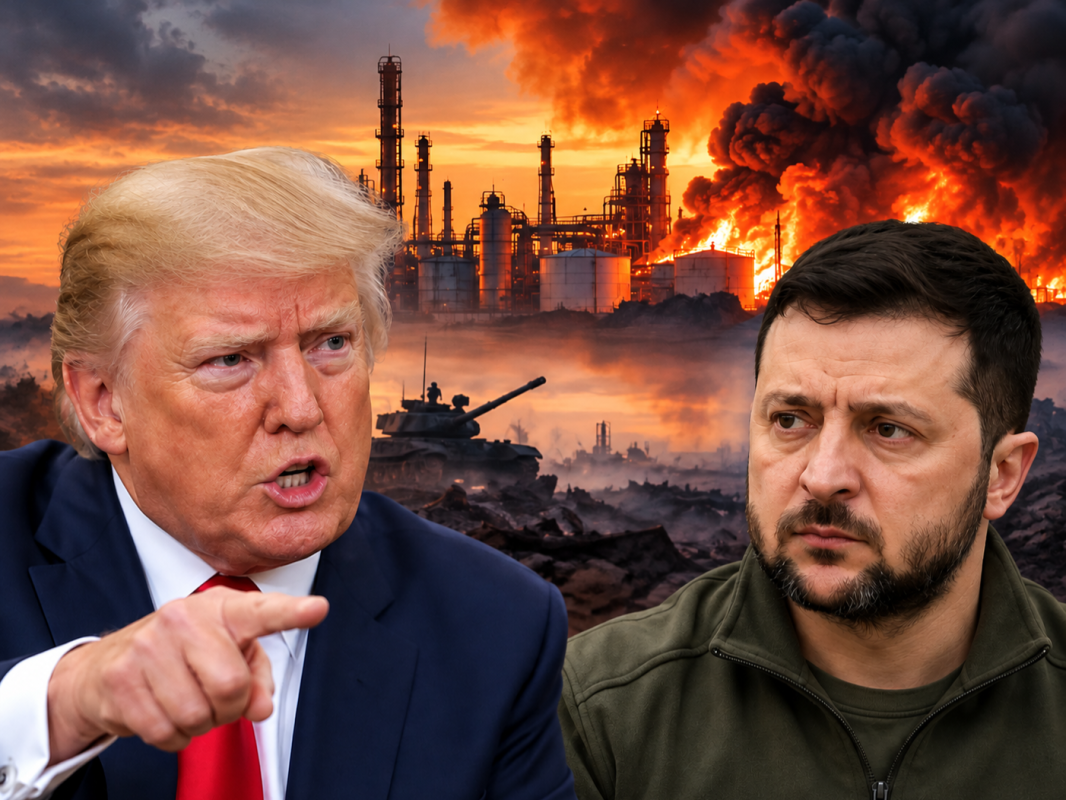 US President Donald Trump speaks about Ukrainian President Volodymyr Zelenskyy, the Russia-Ukraine war and attacks on diesel fuel infrastructure.