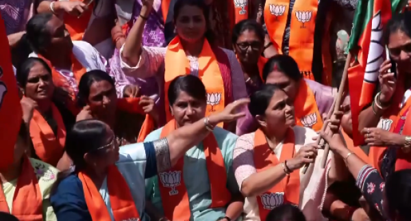 BJP Mahila Morcha Ahmedabad Protest Targets Congress Over JNU Case