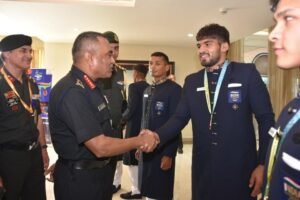 Army Chief General Manoj Pande today felicitated Indian Army Participants of Commonwealth Games 2022