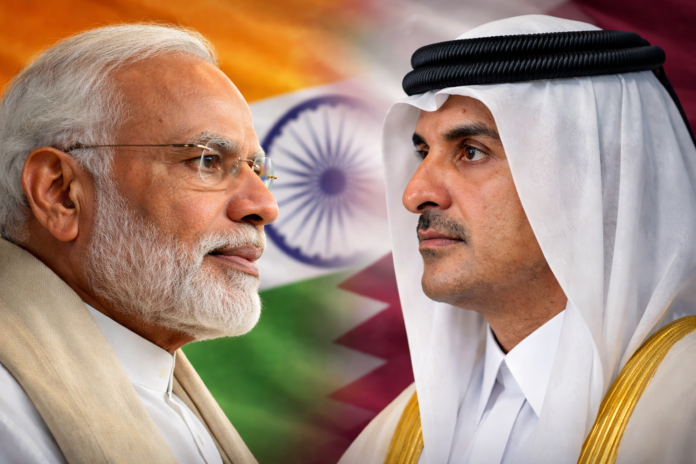 Narendra Modi with Amir of Qatar