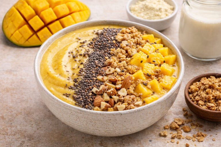 Mango Smoothie Bowl with 20g Protein: A Healthy & Energising Breakfast Recipe