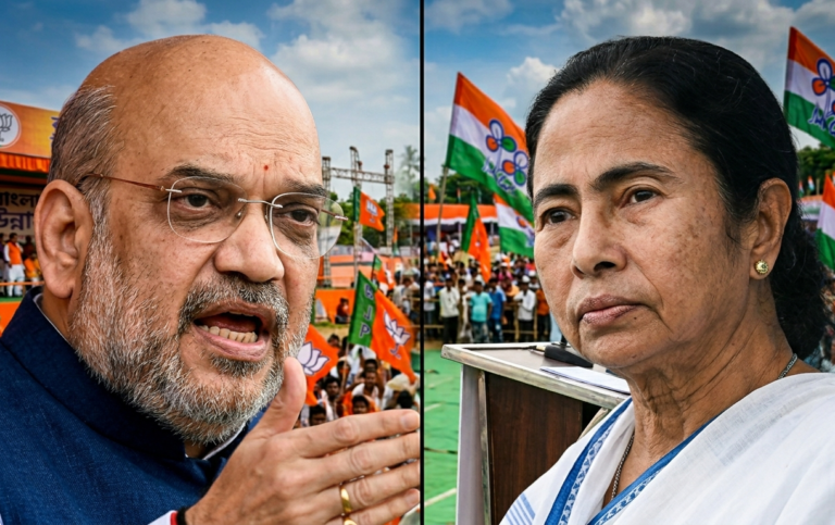 Amit Shah Targets Mamata Banerjee in Bankura Rally, Vows to Dismantle ‘Syndicate Raj’ in Bengal
