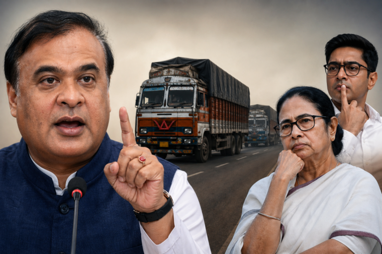 Himanta Biswa Sarma Alleges ‘Abhishek Tax’ on Trucks Entering Bengal