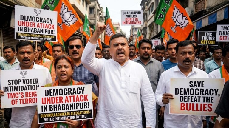 Democracy Under Attack in Bhawanipur: Suvendu Adhikari Alleges Voter Intimidation by TMC