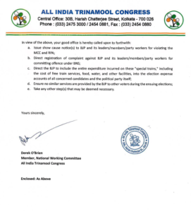 TMC MP Derek O’Brien Accuses BJP of Transporting Voters via Special Trains, Writes to Bengal CEO