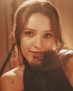 Close-up of Triptii Dimri’s dewy makeup and kohl-rimmed eyes.