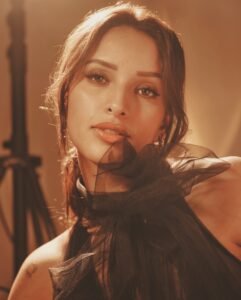 Close-up of Triptii Dimri’s dewy makeup and kohl-rimmed eyes.