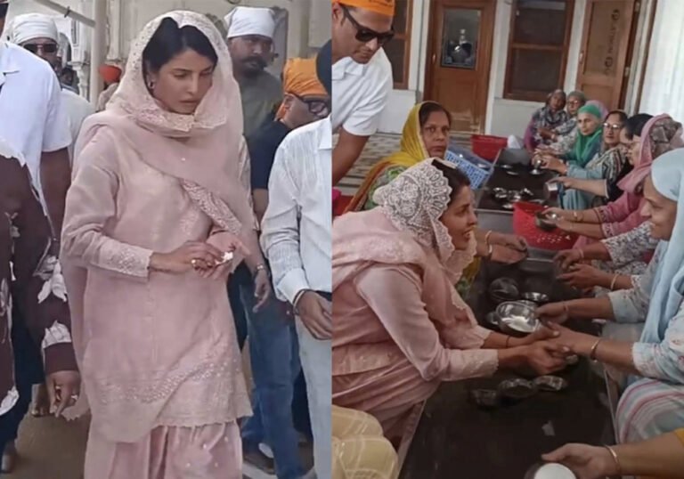 Priyanka Chopra Stuns in Blush Pink Suit at Golden Temple