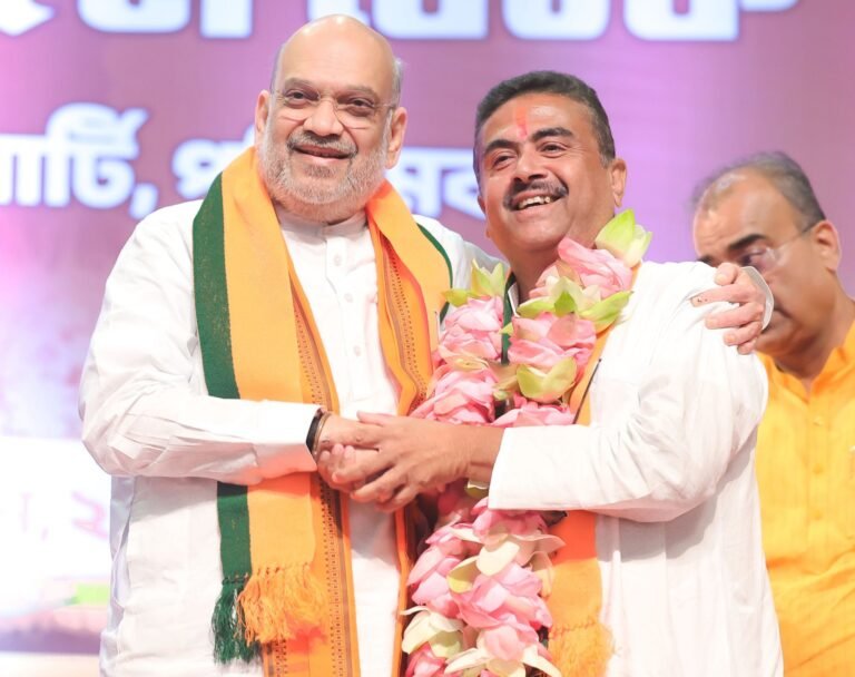 Amit Shah Congratulates Suvendu Adhikari as BJP Legislative Party Leader, Promises New Era for Bengal