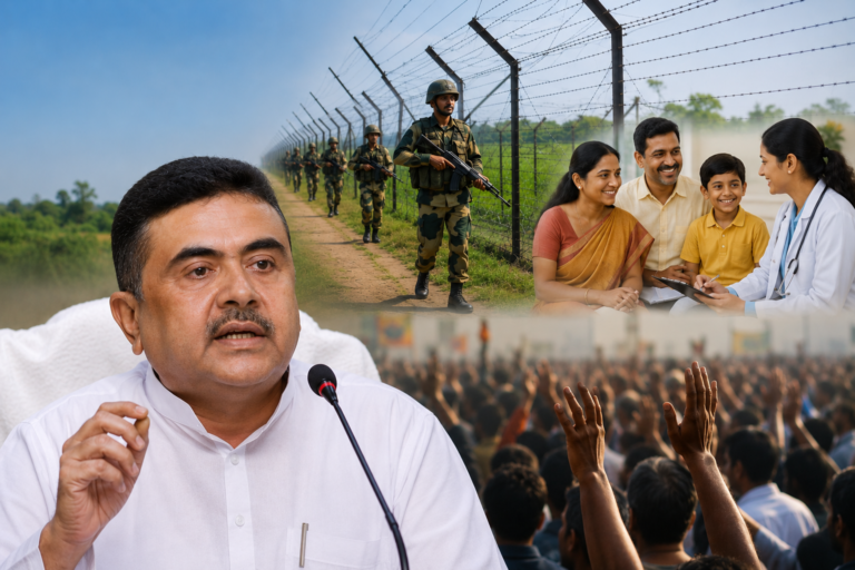 West Bengal CM Suvendu Adhikari Announces Ayushman Bharat Rollout, BSF Land Transfer Process