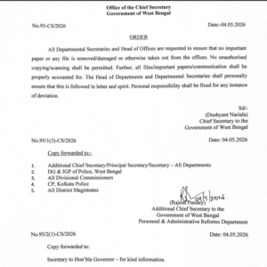 West Bengal Chief Secretary Orders Protection of Government Files Amid Tense Election Counting