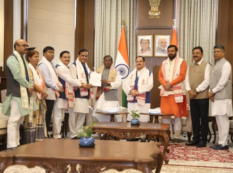 NDA Delegation Meets Himanta Biswa Sarma at Lok Bhawan, Stakes Claim to Form New Government