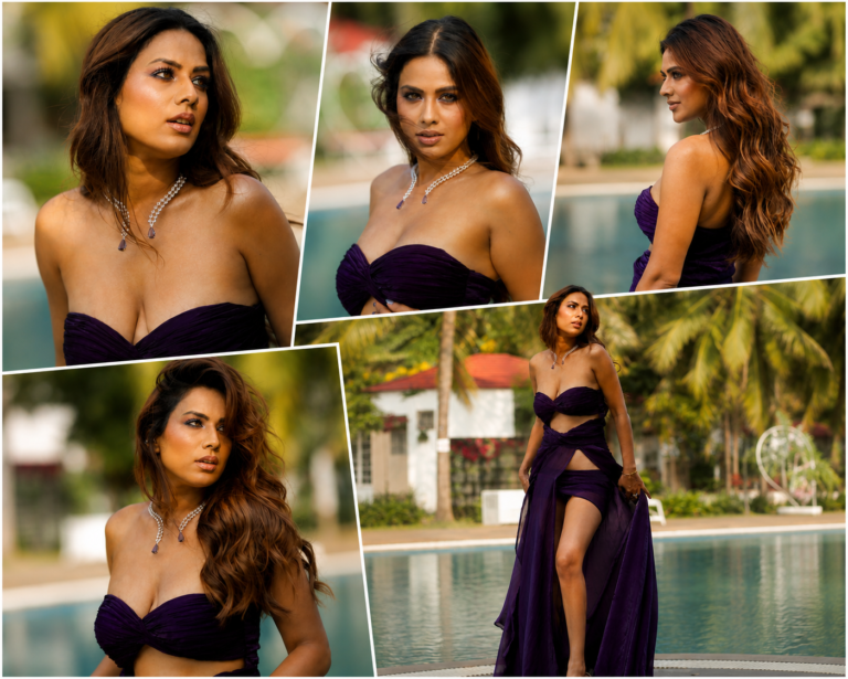Nia Sharma Brings the Heat with Her Fierce Purple Poolside Looks