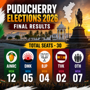 Election 2026 Results: State-wise Tally Across Bengal, Tamil Nadu, Kerala, Assam & Puducherry