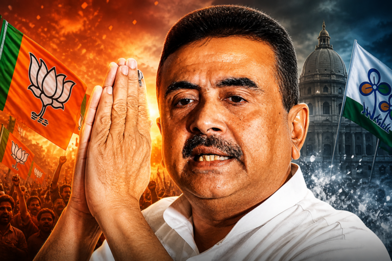 Suvendu Adhikari defeats CM Mamata Banerjee in Bhawanipur by 15,105 votes in a major political upset during the West Bengal Assembly Elections 2026.