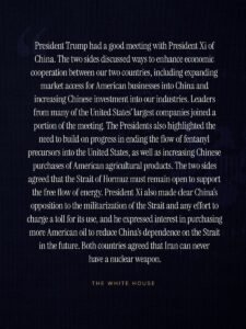 Trump-Xi Meeting Focuses on Trade, Energy Security & Iran Nuclear Concerns