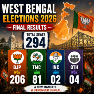 Election 2026 Results: State-wise Tally Across Bengal, Tamil Nadu, Kerala, Assam & Puducherry